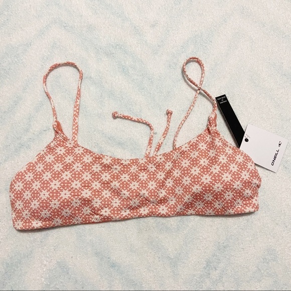 NEW O'Neill Check Plaid Surfside Bralette Bikini Top Size Large L - Picture 3 of 7